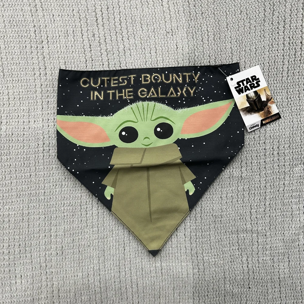 Star Wars Dog Bandana with Green Character and Black Background